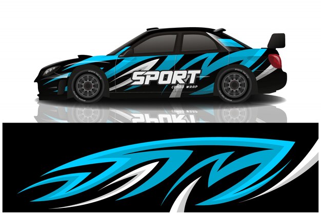 Sports car wrapping decal design