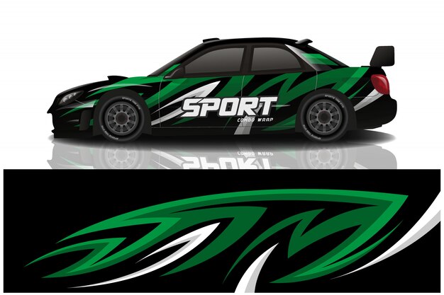 Sports car wrapping decal design