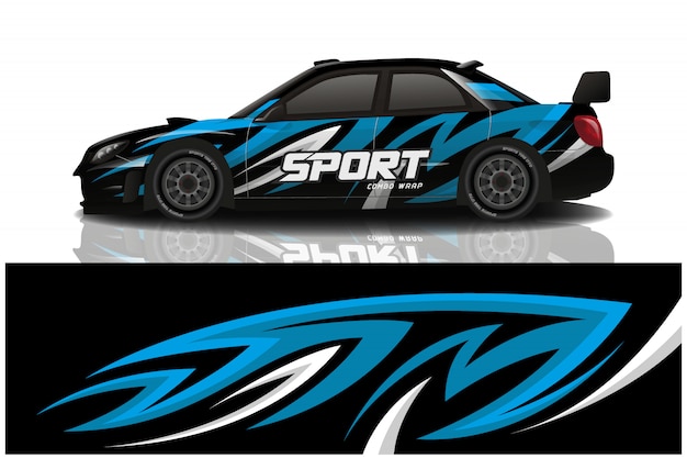 Sports car wrapping decal design