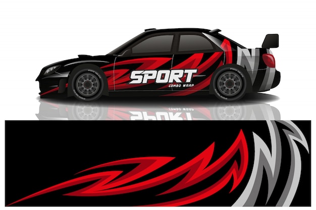 Sports car wrapping decal design