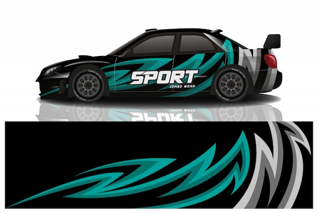 Sports car wrapping decal design