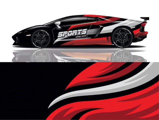 Sports car wrapping decal design