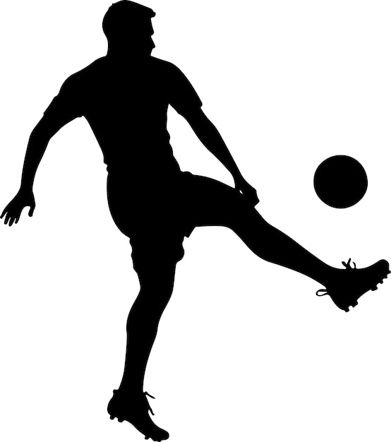 Vector sports clipart simple football silhouette outline for player vector black color silhouette