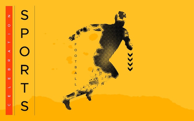 Vector sports concept design showing silhouettes of people running national sports day running athlete