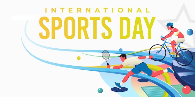 Sports Day Banner Background Illustration Vector