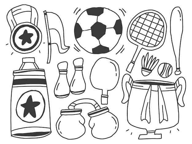 sports doodle cartoon kawaii design