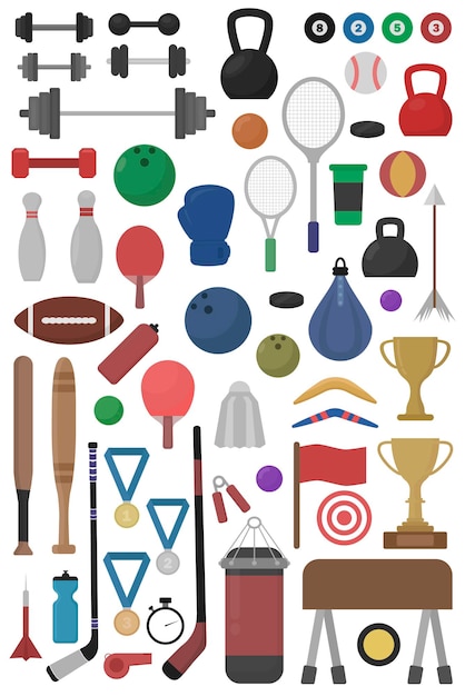 Sports Equipment. Sports activities. Vector