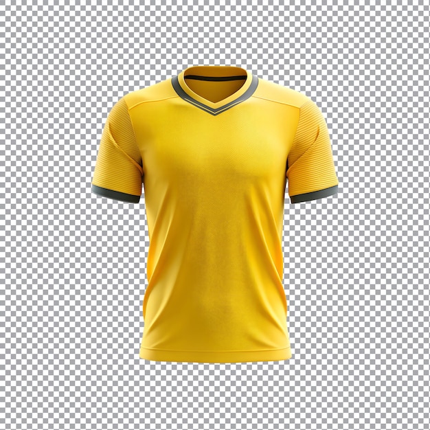 Sports jersey design mockup on a transparent background