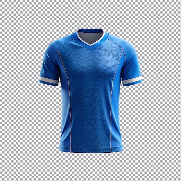 Sports jersey design mockup on a transparent background