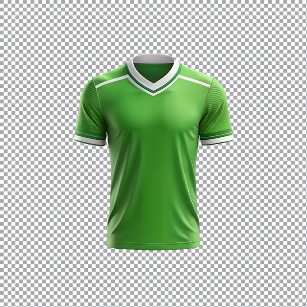 Sports jersey design mockup on a transparent background