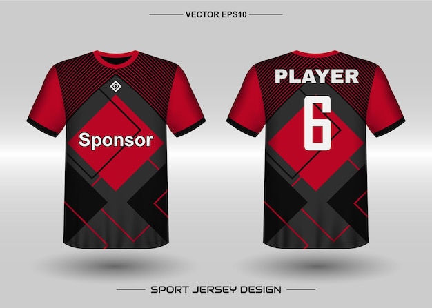 Sports jersey design template for soccer team