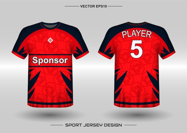 Sports jersey design template for soccer team