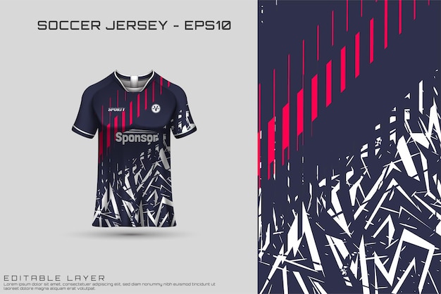 Sports jersey and t-shirt template. Sports design for football, racing, gaming jersey. Vector.