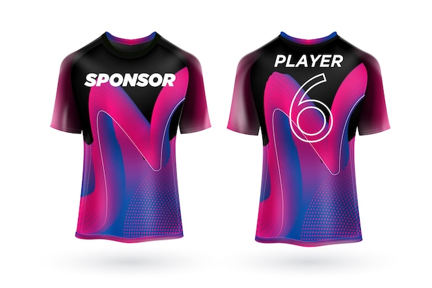 Sports jersey template sport t shirt design Blue black pink