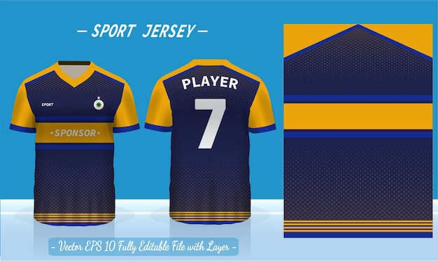 Sports jersey template for team uniforms can be used for badminton football in front and back view