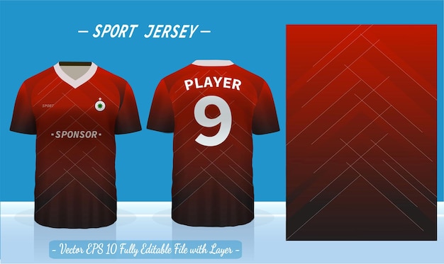 Sports jersey template for team uniforms can be used for badminton football in front and back view