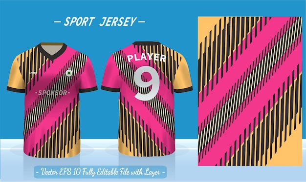 Sports jersey template for team uniforms can be used for badminton football in front and back view