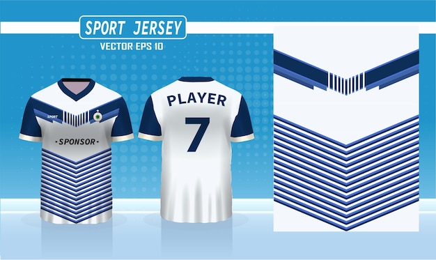 Sports jersey template for team uniforms can be used for badminton football in front and Back view