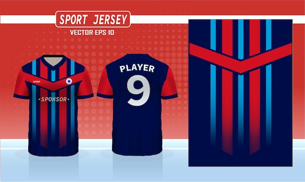 Sports jersey template for team uniforms can be used for badminton football in front and Back view