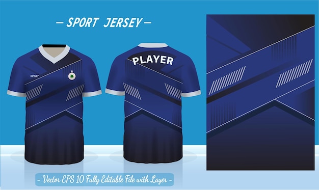 Sports jersey template for team uniforms can be used for badminton football in front and back view