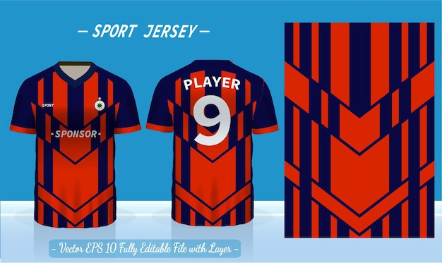 Sports jersey template for team uniforms can be used for badminton football in front and back view