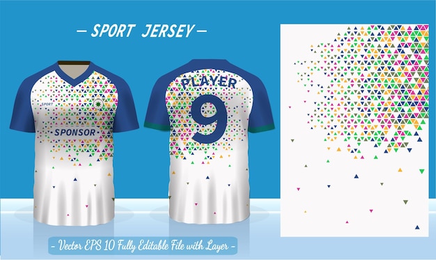 Sports jersey template for team uniforms can be used for badminton football in front and back view