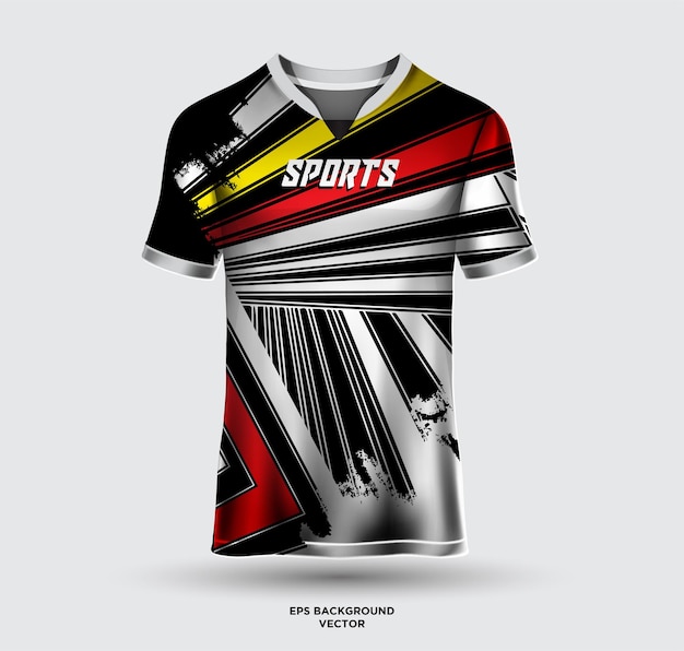 Sports jersey and tshirt design vector Soccer jersey mockup for racing gaming jersey football Uniform front view