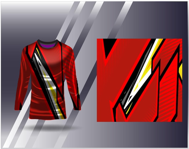 Sports jersey and tshirt template sports design for football racing gaming jersey vector