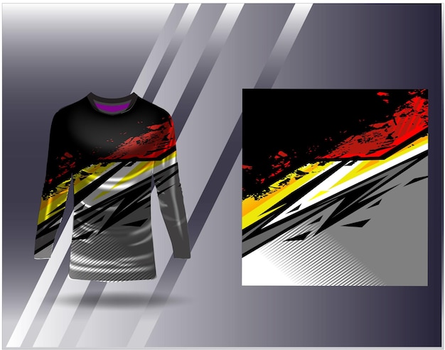 Sports jersey and tshirt template sports design for football racing gaming jersey vector