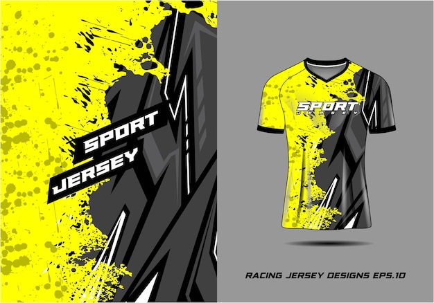 Sports jersey yellow grunge texture background for premium soccer cycling jersey soccer game Vector