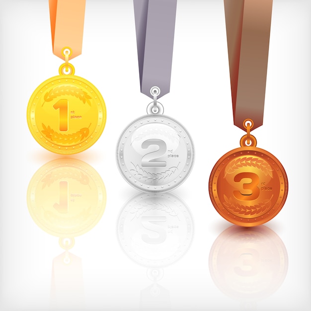 Sports Medal Awards. Places of winning.  Illustration