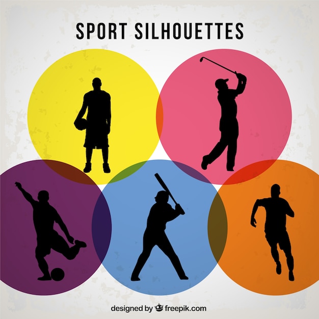 Vector sports players silhouettes