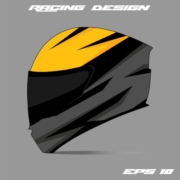 Vector sports racing helmet template vector