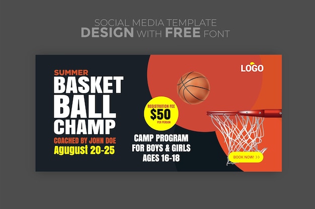 Vector sports schedule flyer and social media banner