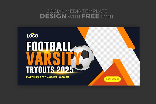 Vector sports schedule flyer and social media banner