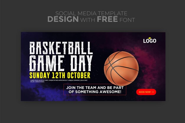 Vector sports schedule flyer and social media banner