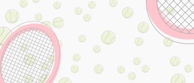 Sports seamless pattern with tennis icons in flat design style