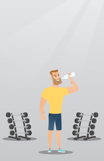 Sportsman drinking water 