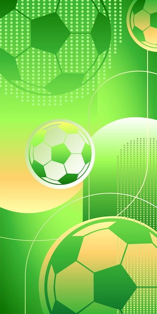 Sporty bright background with soccer balls and gradient colors Vector illustration