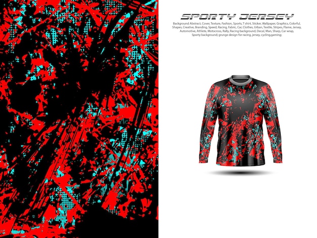 Sporty Jersey Long Sleeve Abstrack Grunge 4