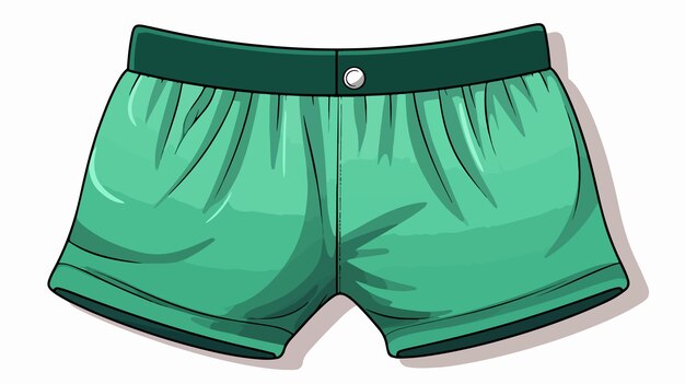 Vector sporty tosca green boxer shorts cartoon illustration