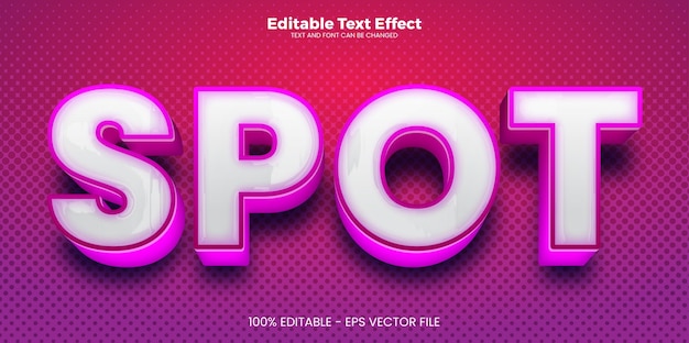 Spot editable text effect in modern neon style