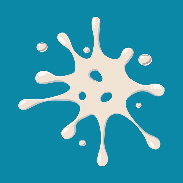 Spot of white milk icon isolated on blue background Liquid symbol