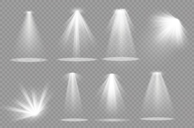  spotlight. Light effect.Glow isolated white transparent light effect. Abstract special effect element design.