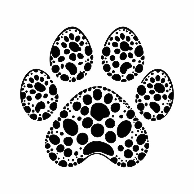 Spotted Dog Or Cat Paw Print Logo Design Vector Illustration 18