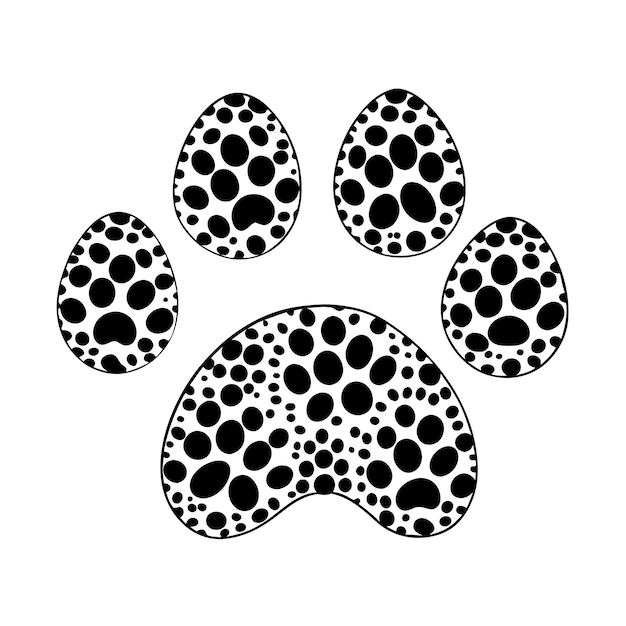 Spotted Dog Or Cat Paw Print Logo Design Vector Illustration 19