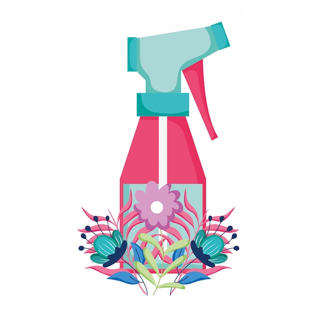 Spray bottle with floral decoration