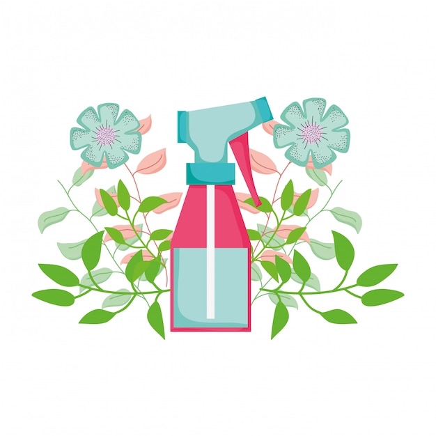 Spray bottle with floral decoration