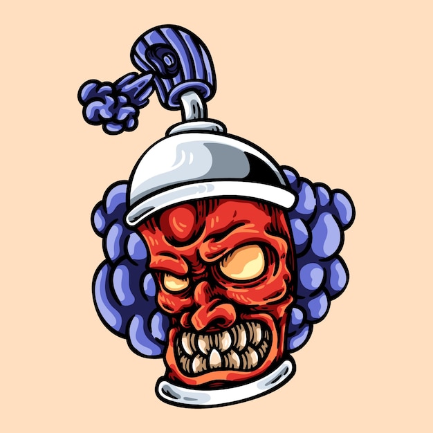 Spray Can Monster Character Illustration