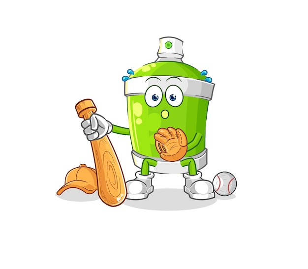 Spray paint baseball Catcher cartoon cartoon mascot vector